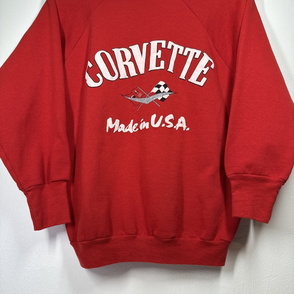 Corvette Made in USA Vintage Signal Women XL Sweatshirt Signal 90s USA Soft Cozy - Picture 4 of 10